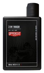 3 In 1 Wash Αφρόλουτρο για Άνδρες για Μαλλιά, Πρόσωπο & Σώμα Καρύδα 240ml Uppercut Deluxe