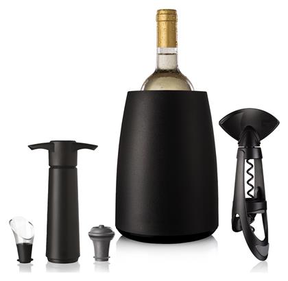 Σετ Αξεσουάρ Κρασιού Elegant Μαύρο 3890660 5τμχ Vacu Vin