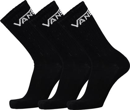 Vans Classic Crew Ανδρικές Μονόχρωμες Κάλτσες Μαύρες 3Pack VN000XRZBLK από το Notos