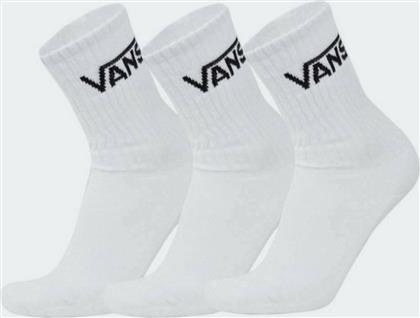 Vans Classic Crew Ανδρικές Μονόχρωμες Κάλτσες Λευκές 3Pack