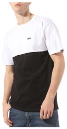 Colorblock Ανδρικό T-shirt White / Black με Λογότυπο Vans