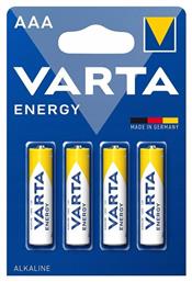 Energy Αλκαλικές Μπαταρίες AAA 1.5V 4τμχ Κωδικός: 48006060 Varta