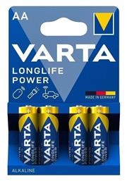 LongLife Power Αλκαλικές Μπαταρίες AA 1.5V 4τμχ Varta
