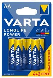 LongLife Power Αλκαλικές Μπαταρίες AA 1.5V 6τμχ Varta