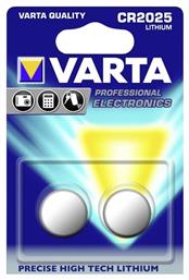 Professional Electronics Μπαταρίες Λιθίου Ρολογιών CR2025 3V 2τμχ Varta