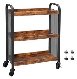 Τρόλεϊ Κουζίνας Ξύλινο Καφέ 3 Θέσεων 66x26x85cm Vasagle