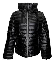Velur Κοντό Γυναικείο Puffer Μπουφάν για Χειμώνα Μαύρο - OEM