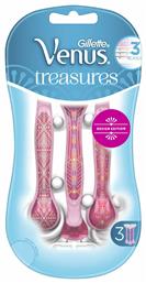Treasures Ξυραφάκια Σώματος μιας Χρήσης με 3 Λεπίδες & Λιπαντική Ταινία 3τμχ Venus