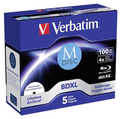 Verbatim Εγγράψιμα BD-R 4x Printable 100GB 5τμχ από το e-shop