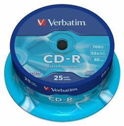 Εγγράψιμα CD-R 52x 700MB Cake Box 25τμχ Verbatim