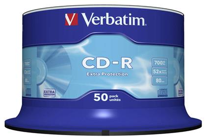 Εγγράψιμα CD-R 52x 700MB Cake Box 50τμχ Verbatim