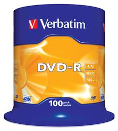 Εγγράψιμα DVD-R 16x 4.7GB Cake Box 100τμχ Verbatim