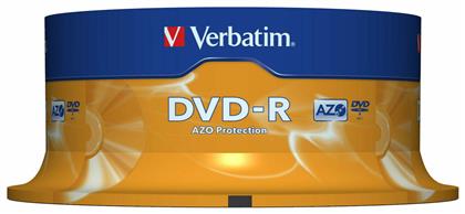 Εγγράψιμα DVD-R 16x 4.7GB Cake Box 25τμχ Verbatim