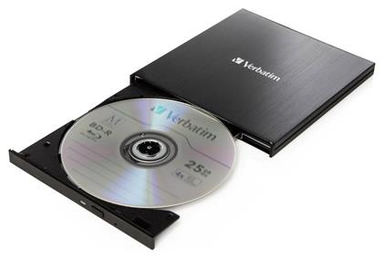 Εξωτερικός Οδηγός Εγγραφής/Ανάγνωσης Blu-Ray/DVD/CD για Desktop / Laptop Μαύρο Verbatim