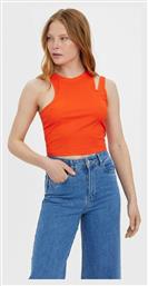 Γυναικείο Crop Top Αμάνικο Καλοκαιρινό Πορτοκαλί Vero Moda