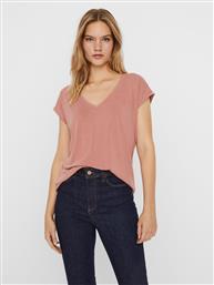 Γυναικείο T-shirt με V Λαιμόκοψη Old Rose Vero Moda