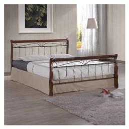 Verpen Διπλό για Στρώμα 150x190cm Καρυδί-Μαύρο - Pakketo