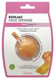 Wise Beauty Konjac Face Sponge With Ginger Powder Σφουγγάρια Konjac Καθαρισμού Προσώπου 1τμχ Vican