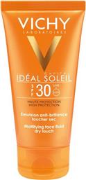 Vichy Ideal Soleil Mattifying Fluid Dry Touch Αδιάβροχη Αντηλιακή Κρέμα Προσώπου SPF30 50ml από το Pharm24