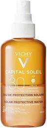 Vichy Ideal Soleil Luminosity Protective Solar Water Αδιάβροχη Αντηλιακή Λοσιόν για το Σώμα SPF30 σε Spray 200ml