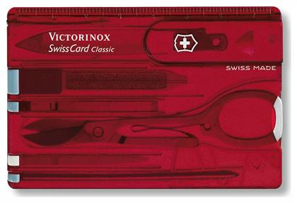 Classic Swisscard Κάρτα Πολυεργαλείο Κόκκινη σε Θήκη Victorinox