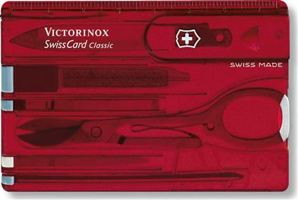 Victorinox Classic Swisscard Κάρτα Πολυεργαλείο με Θήκη Κόκκινη