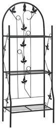 Διακοσμητική Ραφιέρα Κήπου Μεταλλική Φυτών Τριώροφη Μαύρη 52x28x128cm 52x28x128εκ. 47097 vidaXL