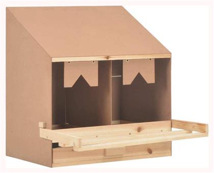 Φωλιά για Κότες με 2 Θέσεις 63x40x65cm από Μασίφ Ξύλο Πεύκου 170651 vidaXL