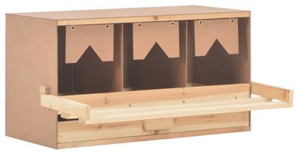 Φωλιά για Κότες με 3 Θέσεις 72x33x38cm από Μασίφ Ξύλο Πεύκου 170654 vidaXL