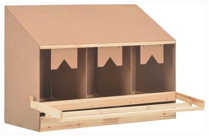 Φωλιά για Κότες με 3 Θέσεις 93x40x65cm από Μασίφ Ξύλο Πεύκου 170655 vidaXL