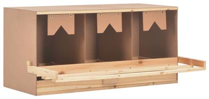 Φωλιά για Κότες με 3 Θέσεις 96x40x45cm από Μασίφ Ξύλο Πεύκου 170656 vidaXL