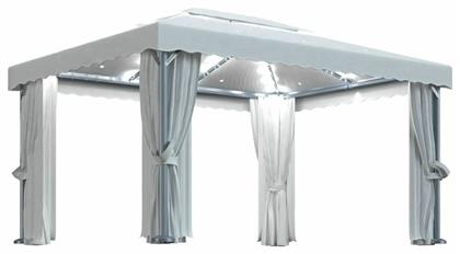 Κιόσκι με Led Λευκό Κρεμ 4x3m vidaXL