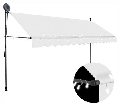 Τέντα Βεράντας με Led Κρεμ 3.5x1.5m vidaXL