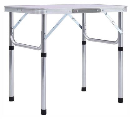 Τραπέζι Αλουμινίου για Camping Πτυσσόμενο 60x45cm Λευκό vidaXL