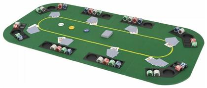 Τραπέζι Poker Υφασμάτινο Πράσινο 160x80εκ. Πτυσσόμενο για 8 Άτομα vidaXL