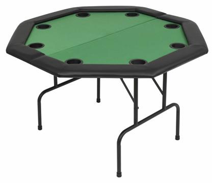 Τραπέζι Poker Μεταλλικό Πράσινο 121x121εκ. Πτυσσόμενο 8 Ατόμων vidaXL