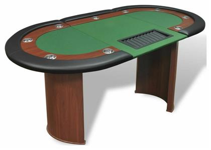 Τραπέζι Poker Ξύλινο Πράσινο 208x107εκ. 10 Ατόμων με Θέση Dealer & Θήκη για Μάρκες vidaXL