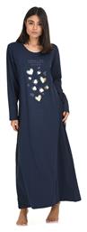 Vienetta γυναικείο καφτάνι ''Animals are lovely'' (Plus Size μεγέθη 1XL-4XL)-008149 Μπλε Μαρίν - Vienetta Secret