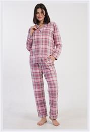 Χειμερινό Γυναικείο Σετ Πιτζάμας Βαμβακερό Ροζ Vienetta Secret