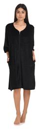 Vienetta βελουτέ homewear φόρεμα με φερμουάρ και τσέπες (Plus Size μεγέθη 1XL-4XL)-909150 Μαύρο - Vienetta Secret
