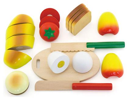 Viga Toys Cutting Meal Ξύλινα Τρόφιμα Πρωινού Διαίρεσης από το Ladopano