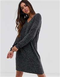 Vila jumper mini dress with v-neck in grey από το Asos