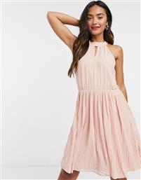 Vila mini skater dress with halter neck in pink από το Asos
