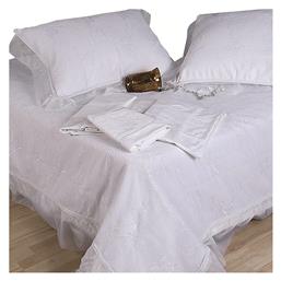 1012 Σετ Νυφικά Σεντόνια Υπέρδιπλα 4τμχ White 240x260cm Viopros