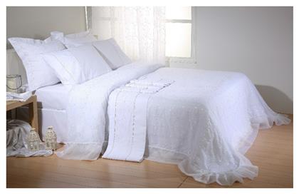 1015 Σετ Νυφικά Σεντόνια Υπέρδιπλα 4τμχ White 240x260cm Viopros