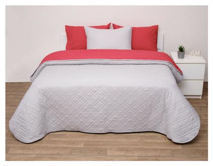 Κουβερλί Μονό 160x240 Double Face Κόκκινο Γκρι Viopros