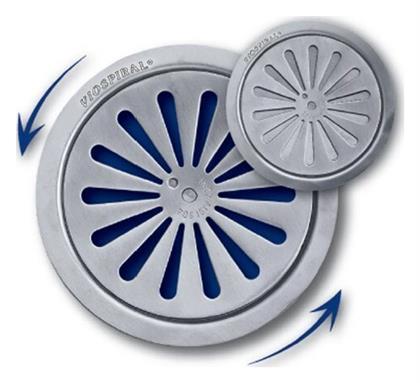 Ανοξείδωτη Σχάρα Δαπέδου με Διάμετρο 100χιλ. Ασημί Viospiral