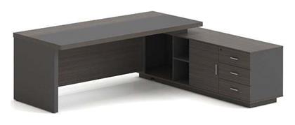 Vip Γραφείο Δεξιά Γωνία Απόχρωση Grey Walnut Εο929 R Καρυδί Γκρι Melamine 200x180x75cm 1τμχ - Woodwell
