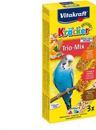 Vitakraft Kräcker Trio-Mix Στικς για Παπαγαλάκια Μέλι / Πορτοκάλι / Pop Corn 3τμχ από το Plus4u