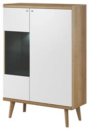 Βιτρίνα Σαλονιού Λευκή / Φυσικό 90x40x134cm - LH Home Furniture